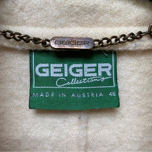 Geiger Collections Coat Womens XXL Oatmeal Cream Neutral Boiled Wool Austria - Picture 8 of 10